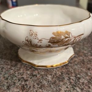Hammersley & Co. Bone china gold and white candy dish